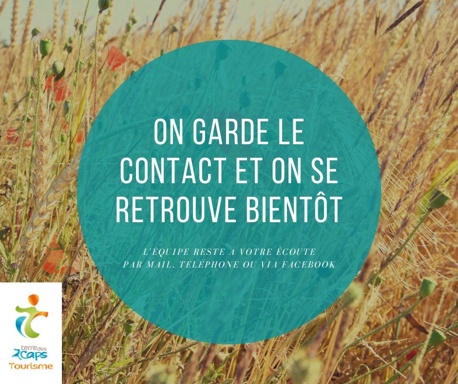 PresseT2Caps's tweet photo. Terre des 2 caps Tourisme reste joignable #confinement #T2Caps Courage aux professionnels du tourisme et aux petits commerçant et artisans. https://t.co/r7gvXY9GIO