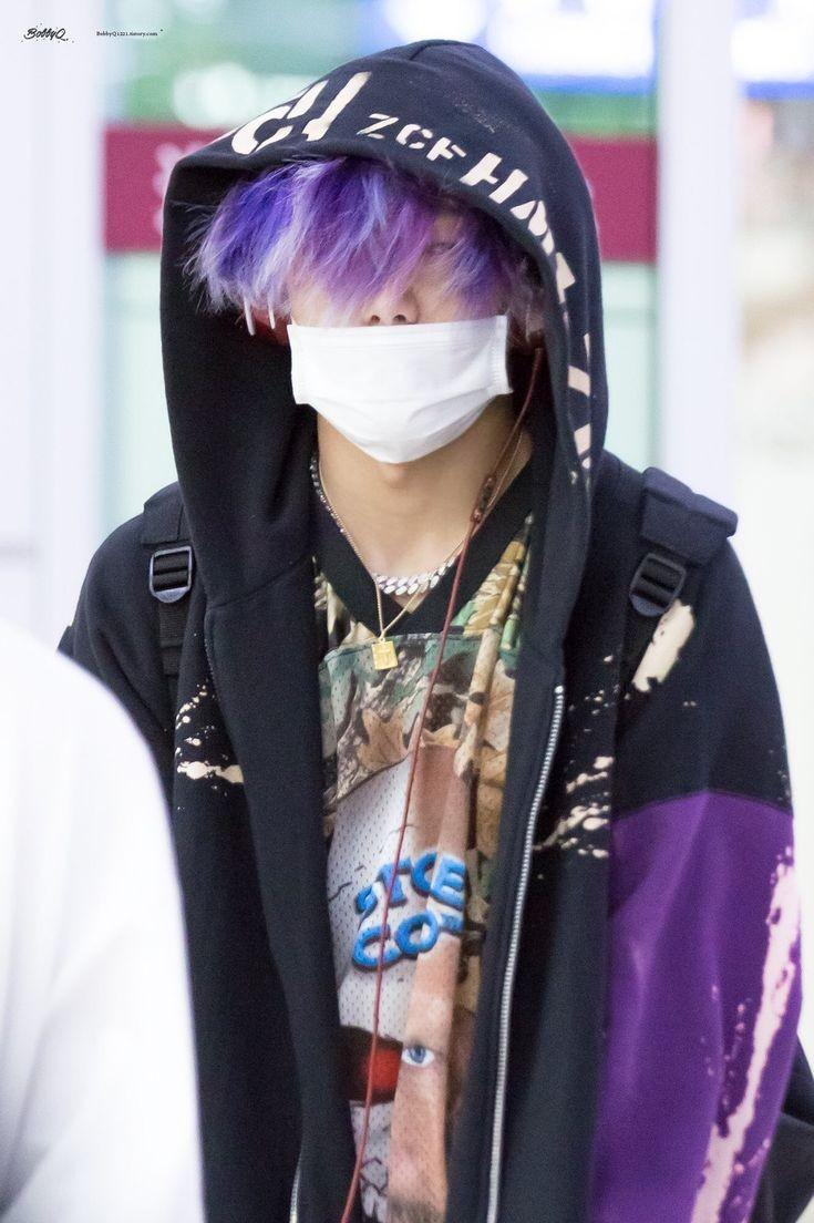 Here's a thread with Bobby's purple hair coz I badly miss it. #바비  #BOBBY  #아이콘  #iKON  @YG_iKONICP.S Credits to the owners of each pictures