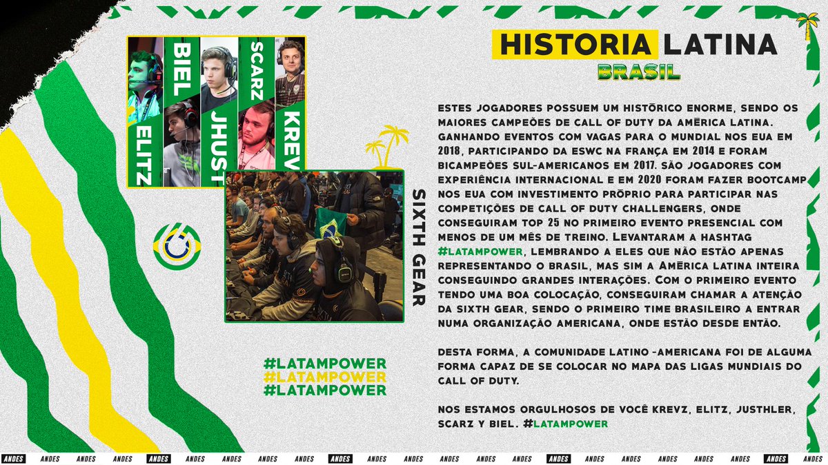 #HistoriaLatina - vProjekt; <a href="/SixthGear6G/">Sixth Gear</a> BR.

<a href="/TheKrevz/">Krevz</a> 🇧🇷
<a href="/EliTzFPS/">EliTz</a> 🇧🇷
<a href="/LeoScarz_/">Scarz</a> 🇧🇷

<a href="/BBielFPS/">biel ♛</a> 🇧🇷
<a href="/JHusT__/">JH</a> 🇧🇷

#RetroLatinos