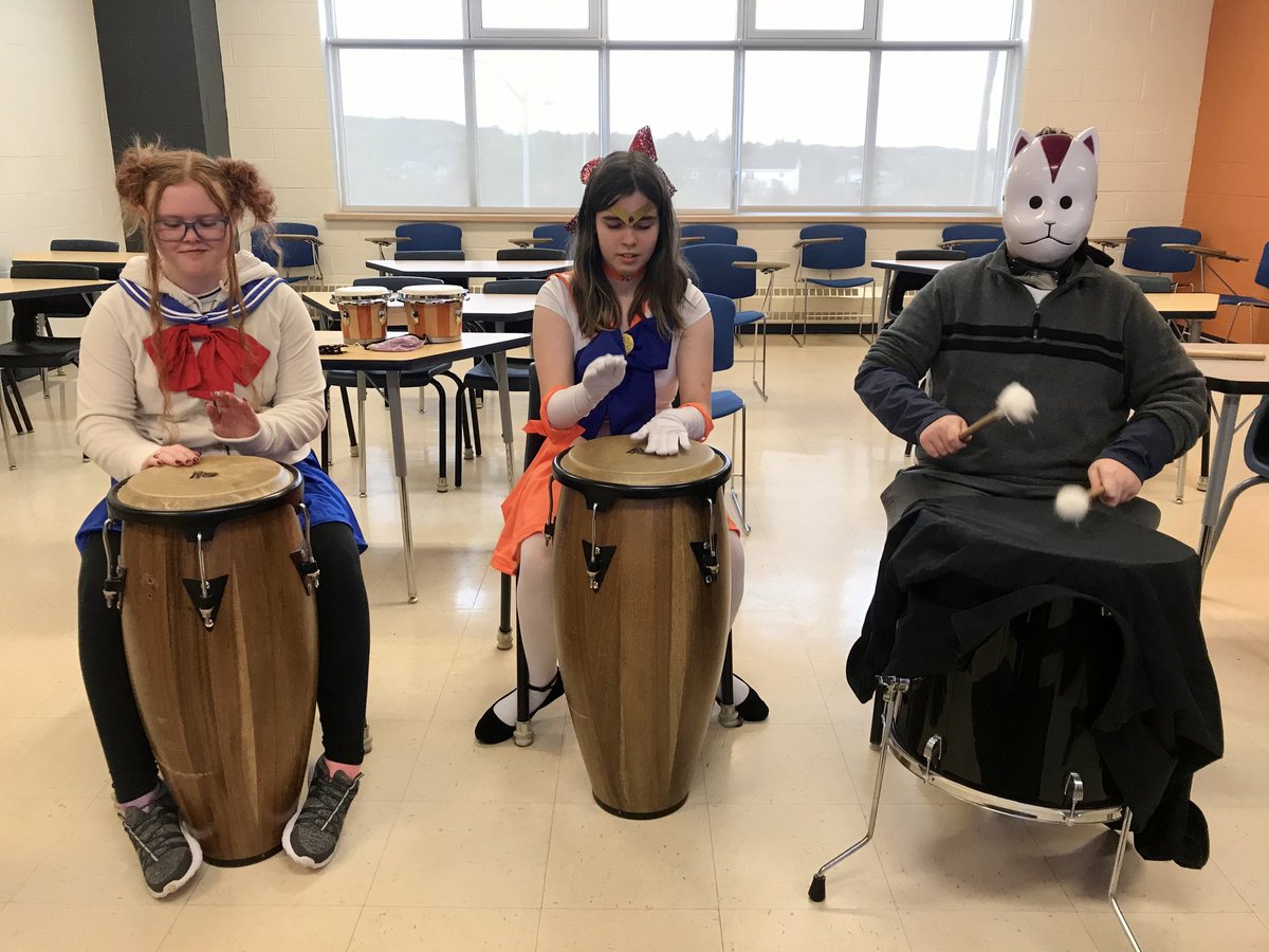 Posting on behalf of Mr. Staple. A little Halloween fun with percussion ensemble today!! <a href="/SPJHPythons/">SPJH</a>