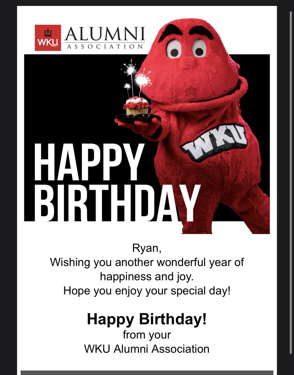 Thank you <a href="/WKUBigRed/">Big Red</a>! I love you!