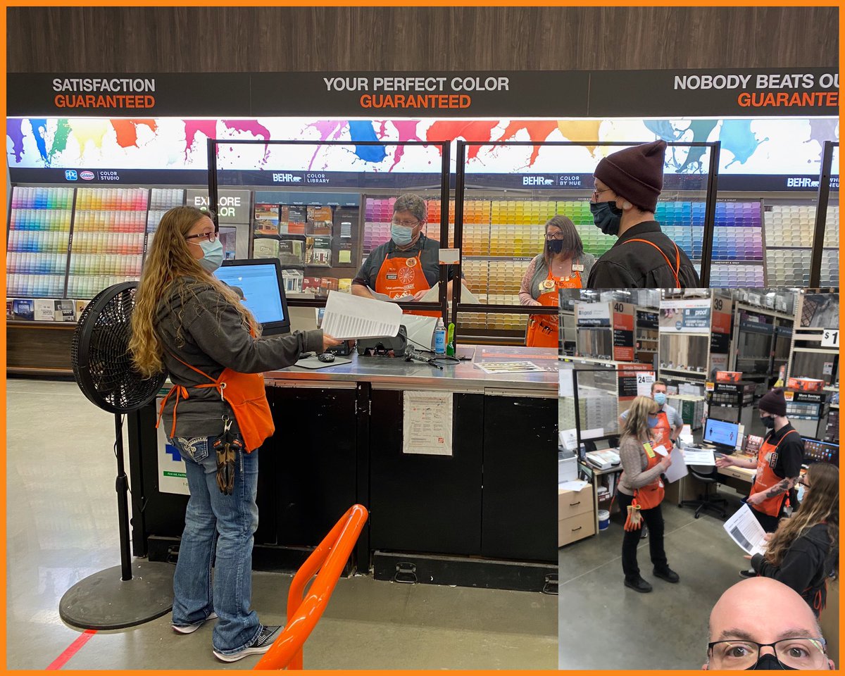 Had a great combined  #specialtytuesday with the Team in paint this week! Paint DS Nick was taking in all the info to drive sales. <a href="/GetsTHD/">David Goetz</a> was passing the torch to <a href="/Shortt4742/">David Shortt</a> on how to perform a great selling scenario! @TracyLanders10 <a href="/AkinsMel/">Mel Akins</a>