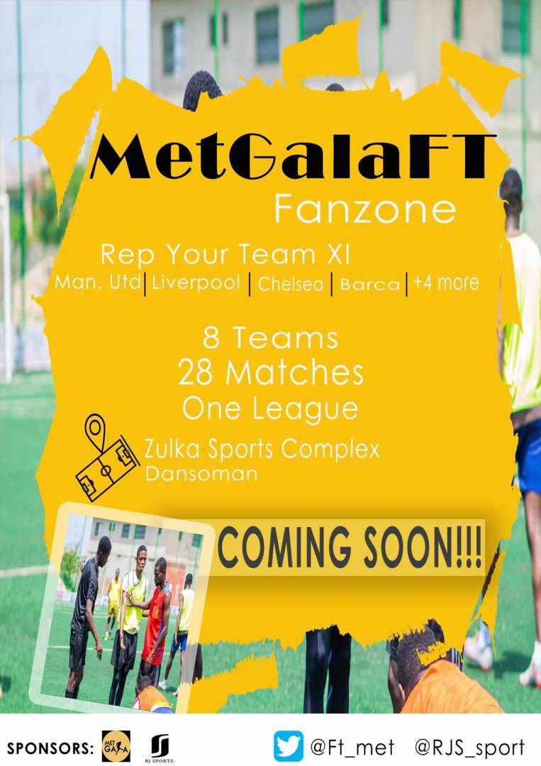 Quick ad:The biggest sporting event in Accra  #MetgalaFTFanzone is happening this December.Follow  @ft_met, for information and other enquiries.