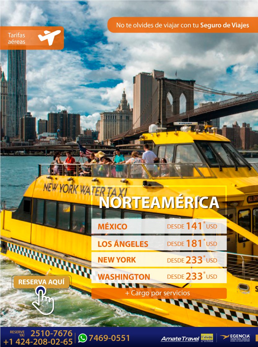 *Tarifa de compra inmediata. Tarifa ida y vuelta con impuestos incluidos. Tarifa sujeta a disponibilidad y espacios. Tarifa únicamente incluye un articulo personal. No incluye equipaje. Para viajar del 27 de octubre de 2020 al 27 de octubre de 2021.