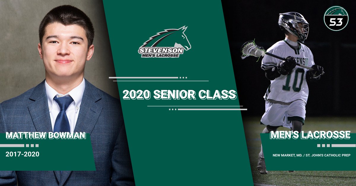 GoMustangSports's tweet photo. Today we honor 2020 senior, Matthew Bowman, from @StevensonLax 

#StangNation #53Campaign https://t.co/0B1qTuDPfD