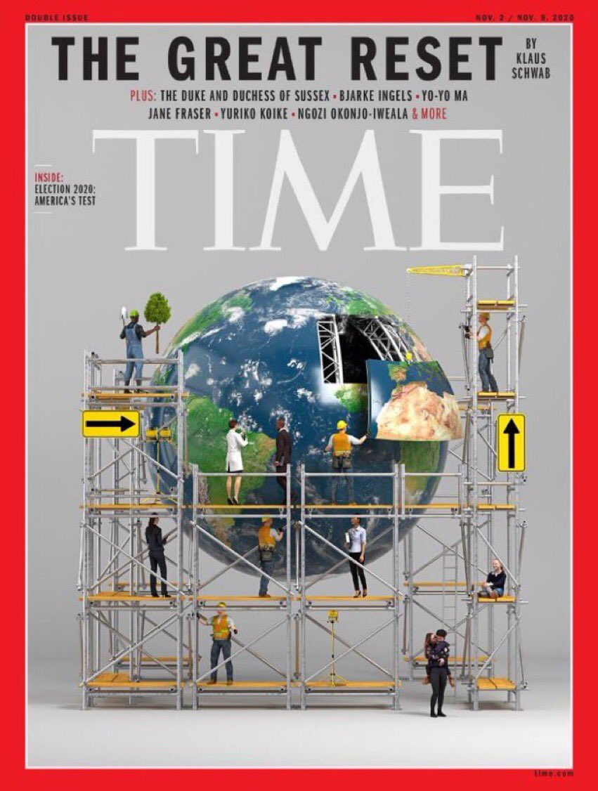 XRPLakshmi's tweet photo. @digitalassetbuy Have you seen the most recent TIME cover? Guess who wrote the article titled “THE GREAT RESET”? https://t.co/tgGSKClT5e