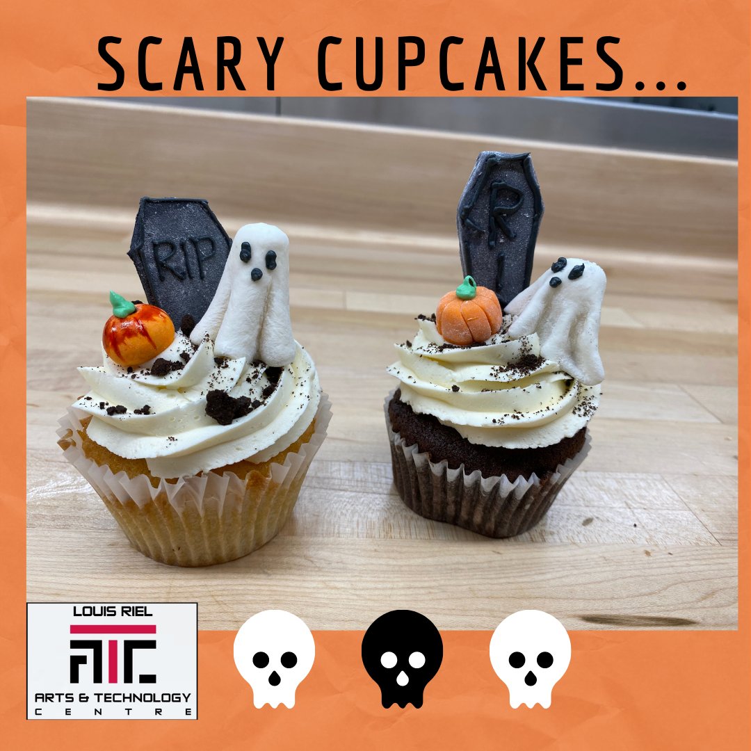 ArtsTechCentre's tweet photo. Excellent Halloween Decorative Cupcakes made in our Baking amd Pastry Program. Such amazing work and they are delicious! #bakingandpastry #authenticlearning #baking #halloween #halloweenfood https://t.co/xkBxZzI7aL