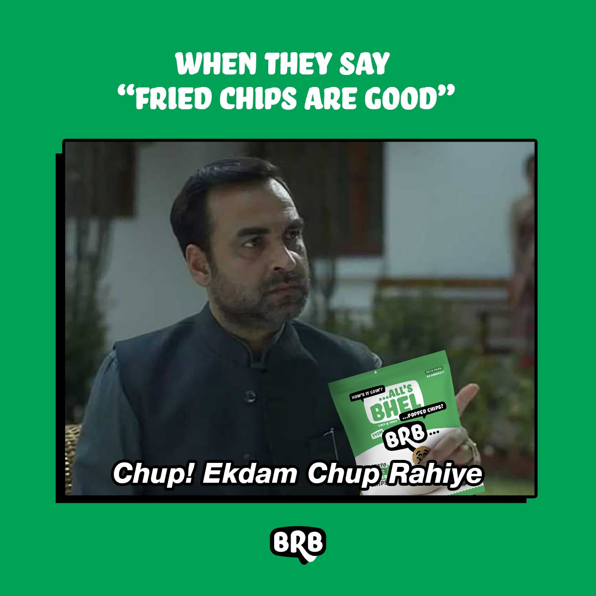 Feel_Like_BRB's tweet photo. Cuz like BRB #PoppedChips #mirzapurmemes aren't ever enough 😉 Now you know #PoppedChips are better than  fried &amp; even baked chips! #Bingesnack responsibly!

#NotBaked #NotFried #glutenfree https://t.co/k07PyTZ5v1