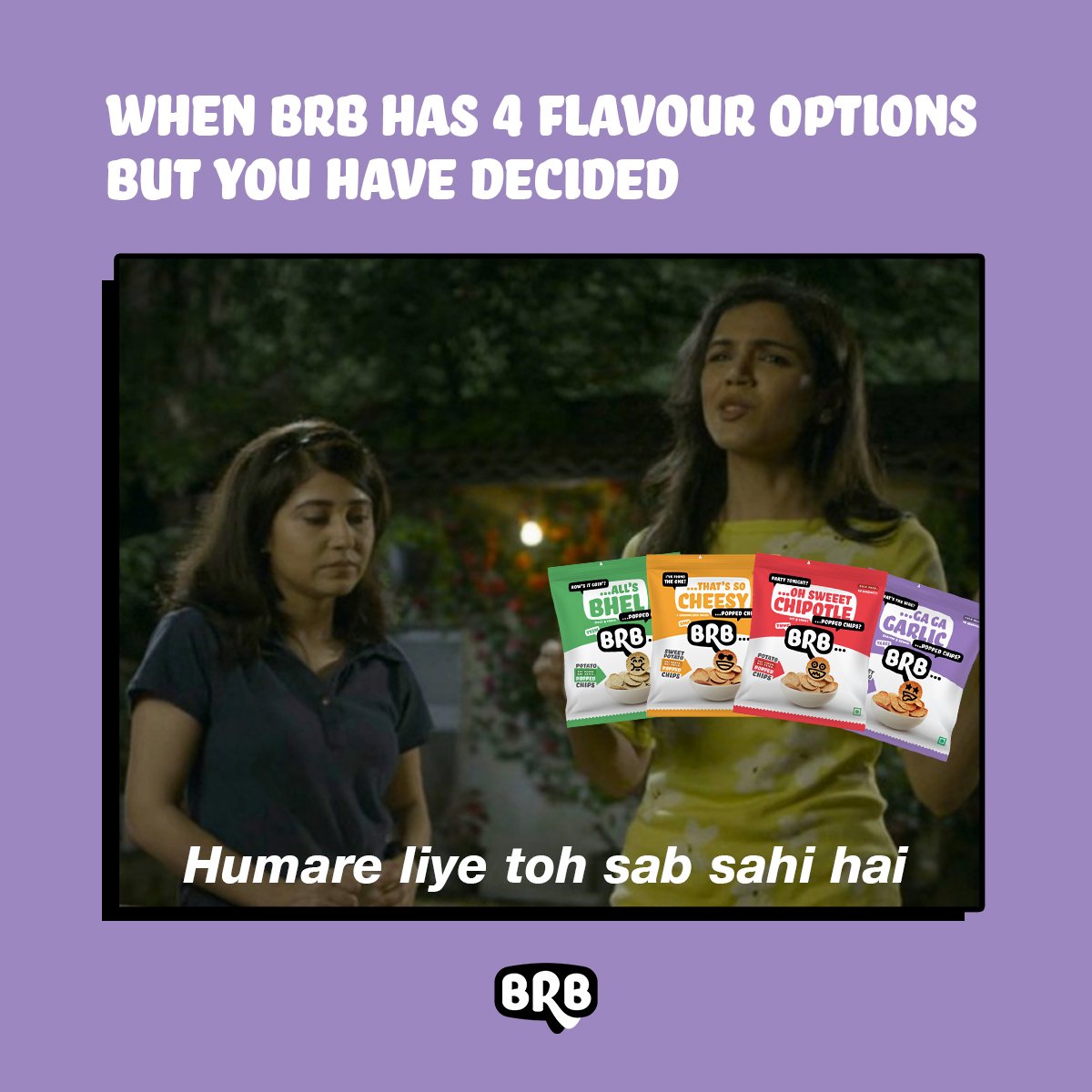Feel_Like_BRB's tweet photo. Cuz like BRB #PoppedChips #mirzapurmemes aren't ever enough 😉 Now you know #PoppedChips are better than  fried &amp; even baked chips! #Bingesnack responsibly!

#NotBaked #NotFried #glutenfree https://t.co/k07PyTZ5v1