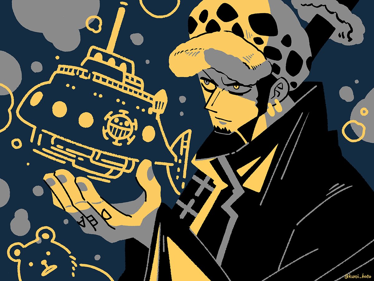 trafalgar law 1boy hat male focus weapon sword solo bear  illustration images