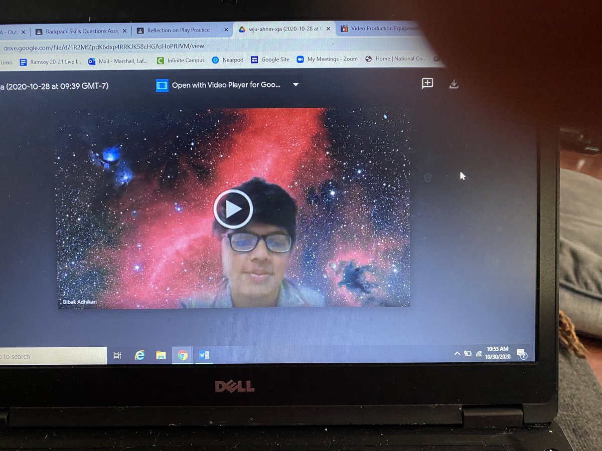 Ramsey MS Theatre class is almost ready to do our online play, record, and share.  This is just a photo.  I record our actors so they can reflect on their performance in practice.