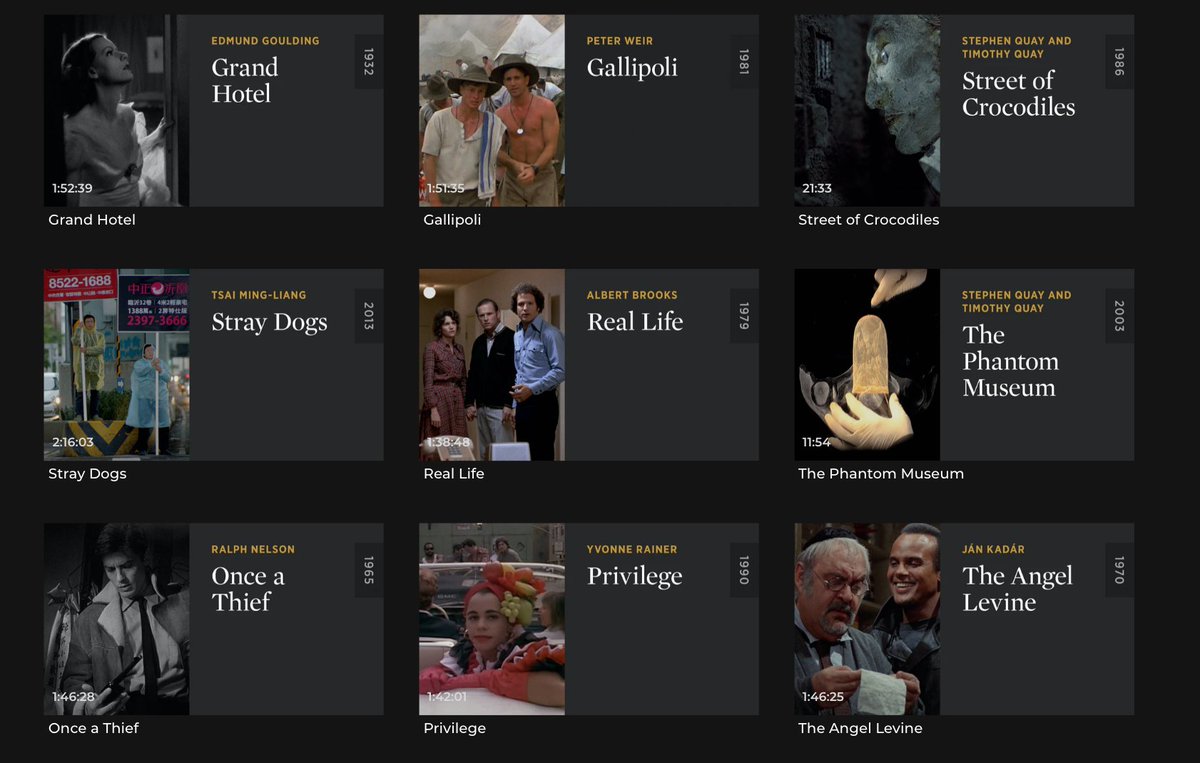 criterionchannl's tweet photo. Time is running out on a number of great movies we’ve programmed on the Channel!

Check out everything that's leaving the Channel on October 31: https://t.co/n6S6PBNc17 https://t.co/uHQ72AxR4j