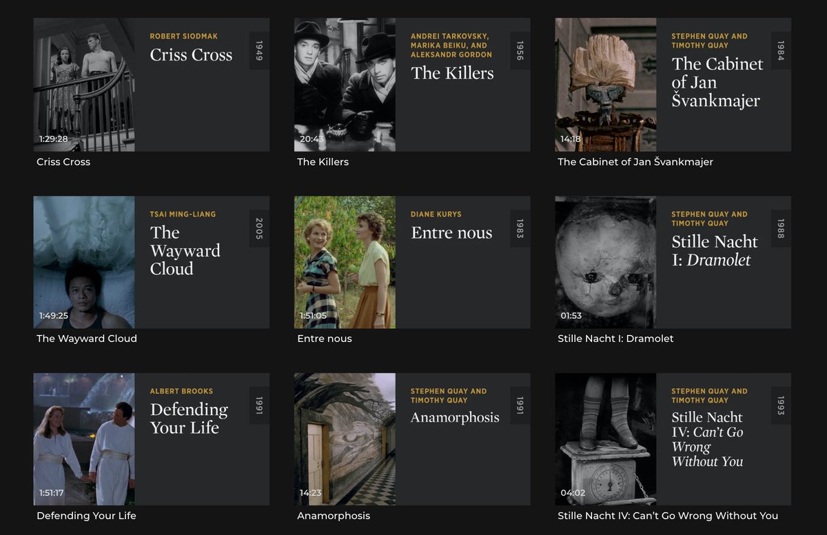 criterionchannl's tweet photo. Time is running out on a number of great movies we’ve programmed on the Channel!

Check out everything that's leaving the Channel on October 31: https://t.co/n6S6PBNc17 https://t.co/uHQ72AxR4j