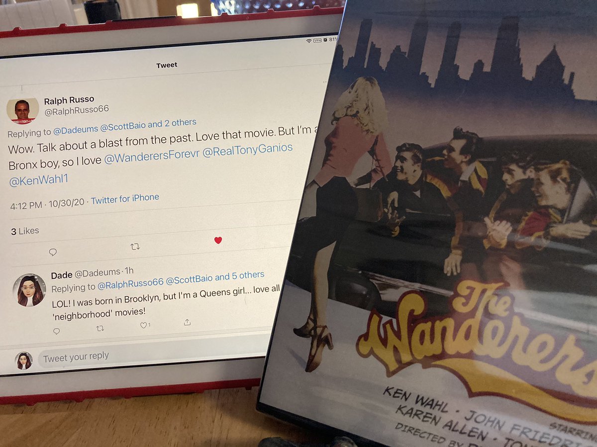 Dadeums's tweet photo. @RalphRusso66 @ScottBaio @hwinkler4real @TheSlyStallone @WanderersForevr @RealTonyGanios @KenWahl1 I picked up The Wanderers DVD last Christmas... my husband and I were talking about old movies, HAD to have it in the collection! 🤷🏻‍♀️ 😊 https://t.co/LIAm1kVmhc