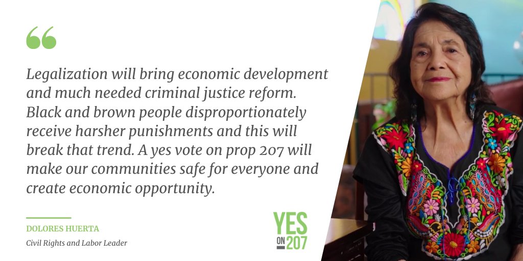 SmartandSafeAZ's tweet photo. Join Dolores Huerta, Civil Rights, and Labor Leader, in the fight to bring criminal justice reform to the great state of Arizona. Vote YES on Prop. 207! 

 #SmartandSafeAZ #YesOn207 https://t.co/aJymjSAjF7