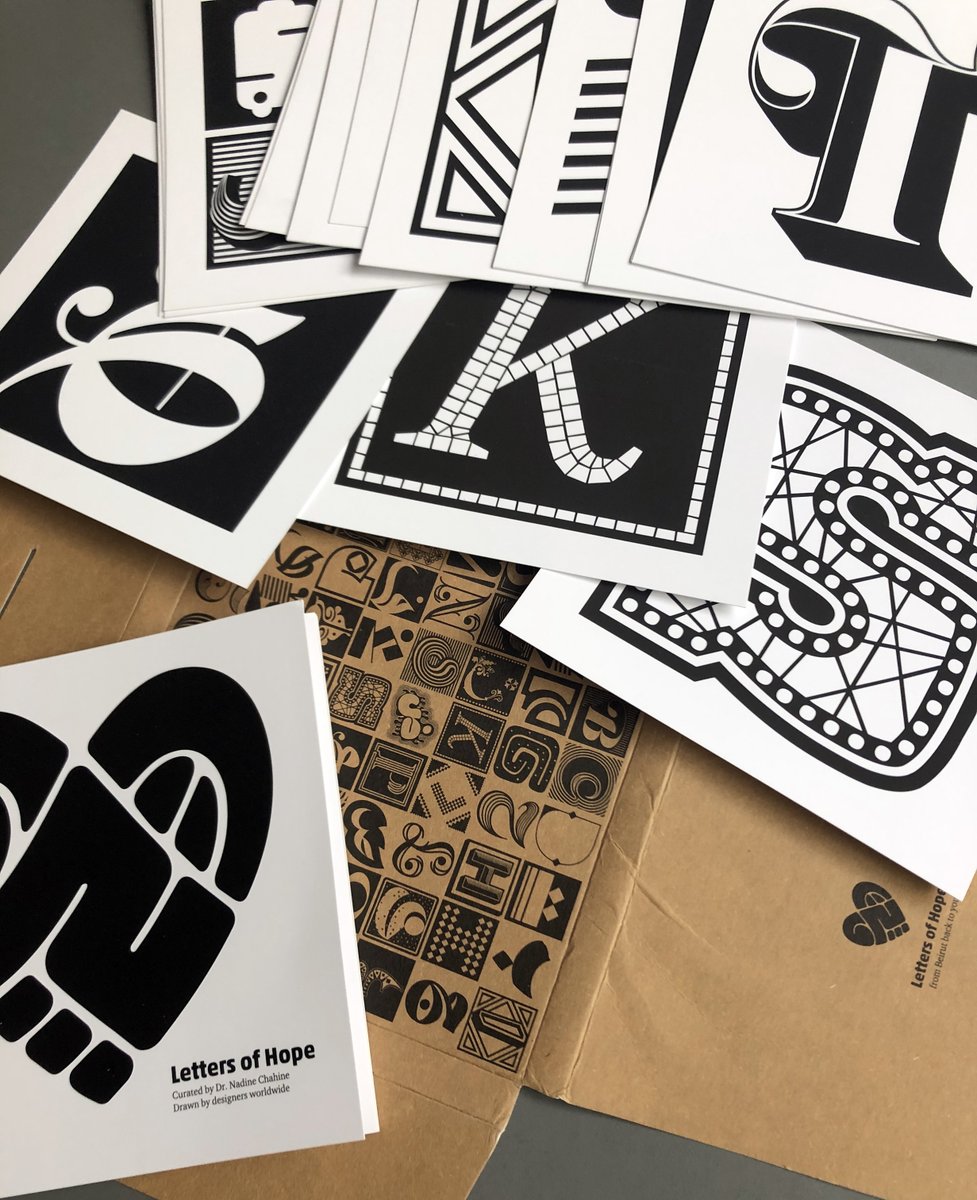 torbenwil's tweet photo. Yay – got the package from the @FontLiBeirut project, that supports the victims from the Beirut blast. 
Open, open, open … https://t.co/RDdG0ftRbM