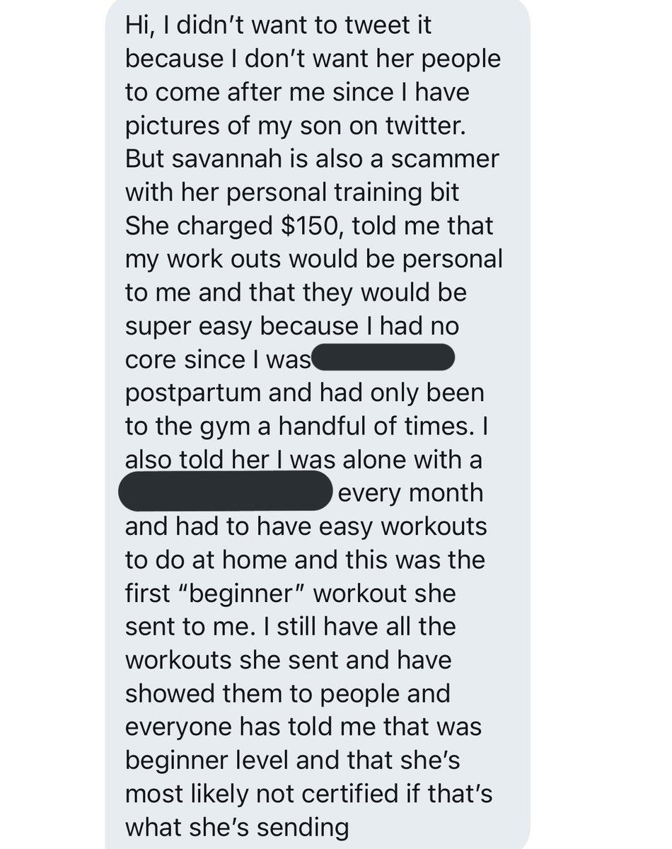 32. She charges people large amounts of money for PERSONALIZED personal training programs but someone else in my DMs sent me the “personalized” program she gave them and it’s the exact same program that a second person DM’d me. Not to mention that they are basic workouts