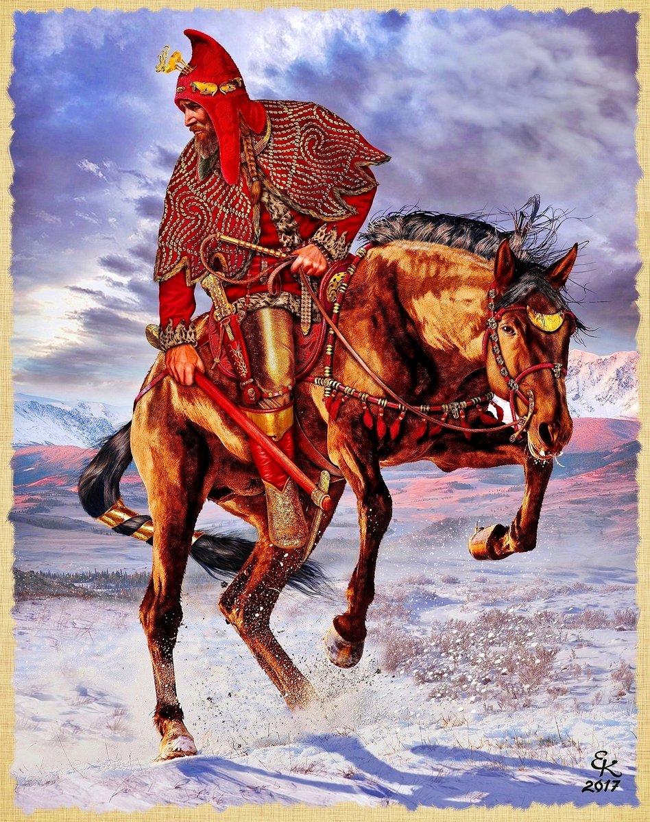 Early Scythian warrior, Arzhan-2 kurgan in the Tuva Republic, Russia, dated to the VII C. BCOld honored Scythian elder of the Pazyryk culture, Altai, V - IV C. BC