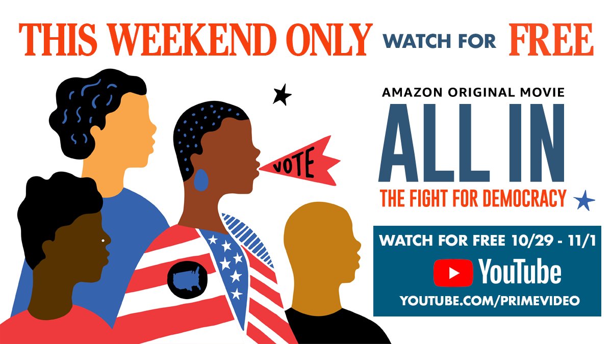 Casti_ACE's tweet photo. Want to better understand why your participation in Elections matter? Check out the documentary @allinthefilm streaming *FREE* on Prime Video YouTube page through Sunday, November 1st. #AllInForVoting https://t.co/kk26ML3AIZ 

cc: @CastillejaNews @CastiLibrary https://t.co/3p5YLb0lF5