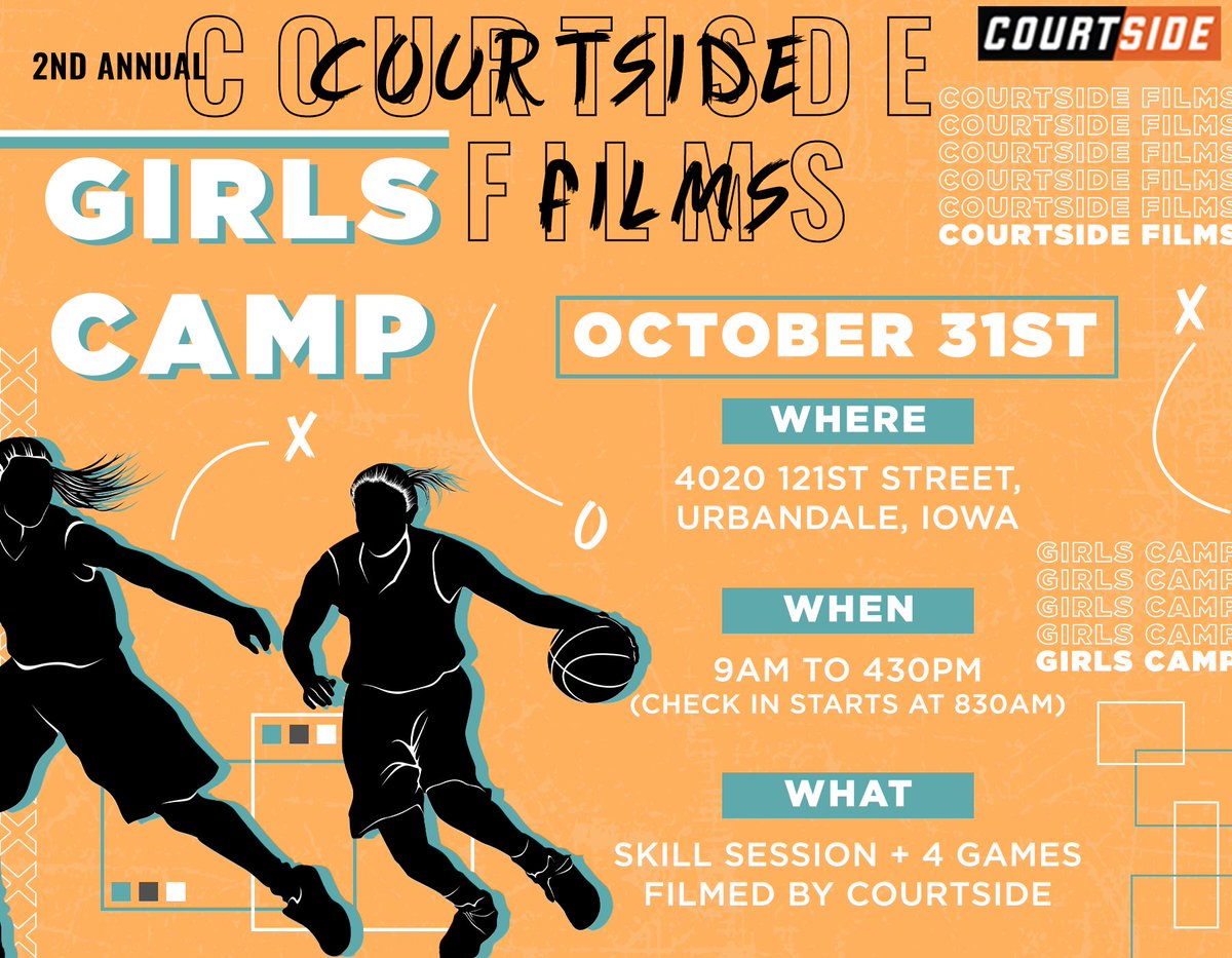 CourtsideFilms's tweet photo. Courtside Camp Tomorrow!!

• Mask required for spectators 
• Temp checks at the door 

Be safe and be ready to have some fun! The Courtside Camp experience is 2nd to none. 

📍 4020 121st St
Urbandale, IA 50323

🏀 Check-in 830am-9am

https://t.co/yYtOLPR04d https://t.co/QTbupKSPl9