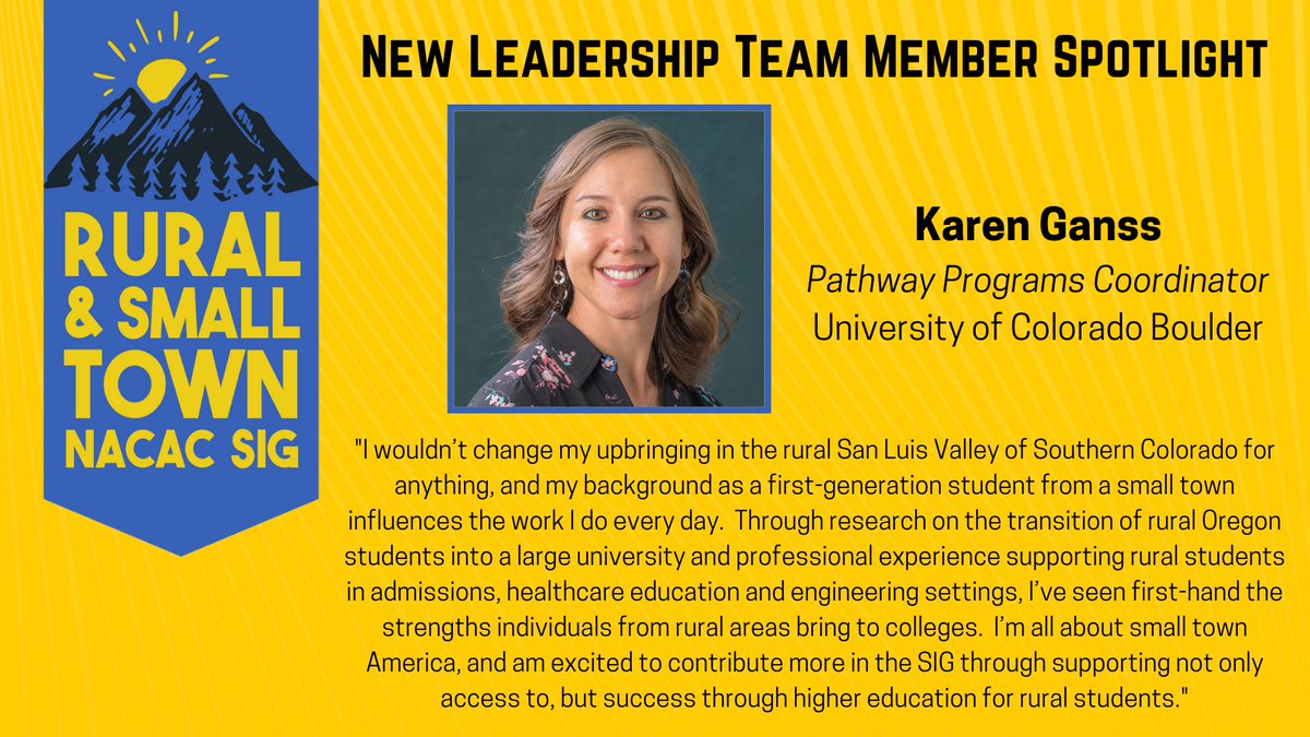 NACACRuralSIG's tweet photo. Karen Ganss @CUBoulder https://t.co/hBxvRn6f7E
