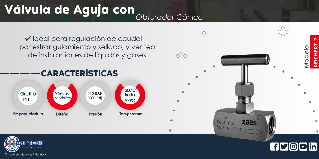 hightech_ser's tweet photo. La #válvula de aguja #destaca por su estabilidad, #precisión y el diseño del obturador facilita el sellado metálico, con poco #desgate evitando la cavitación a #grandes presiones diferenciales.
➡️ Conoce más acerca del #equipo en: 
https://t.co/dwEr0vfxZg
#aguja #valves #Zaes https://t.co/l7Q5ZykdJB
