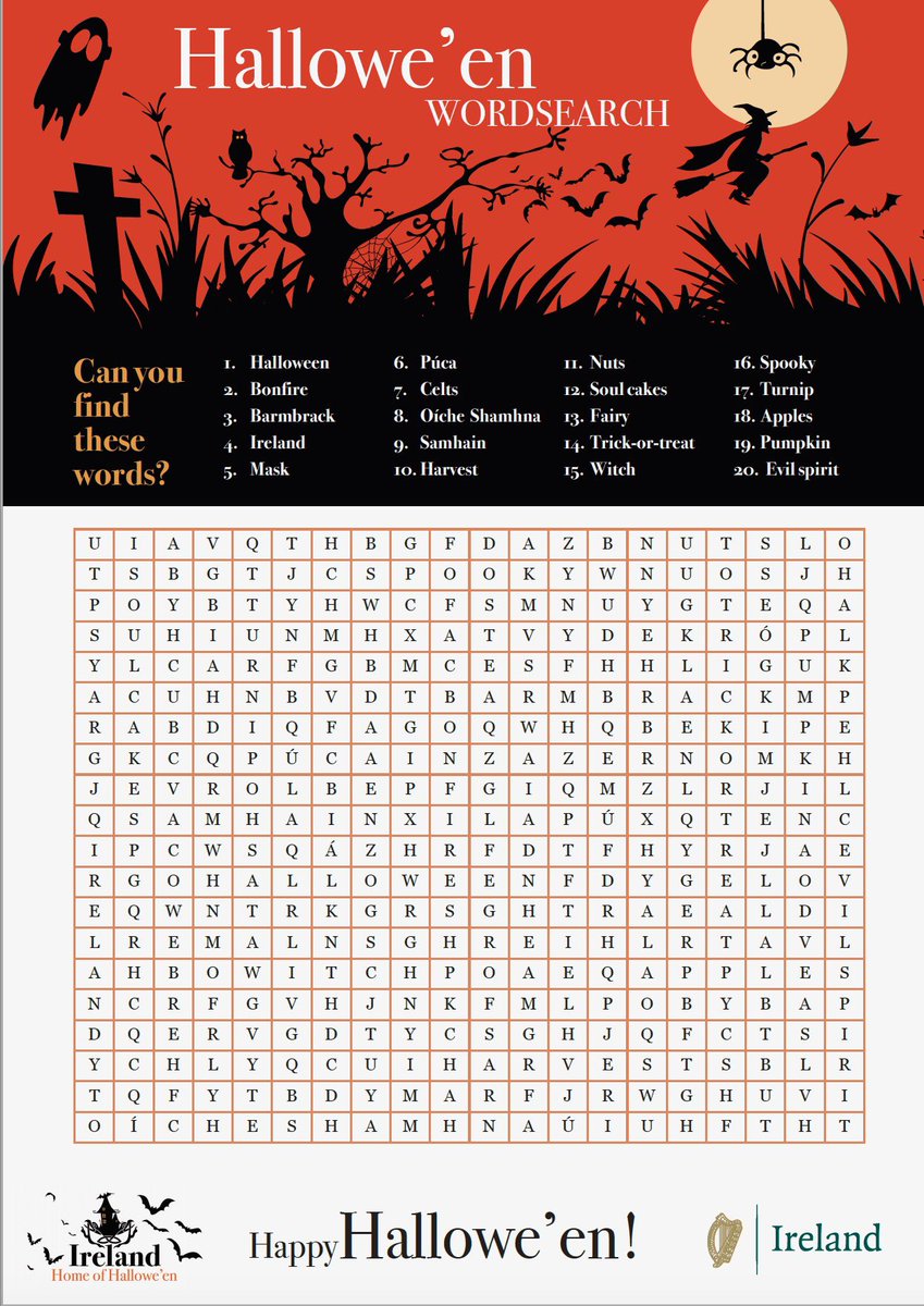 Did you know that Ireland is the original #HomeofHalloween?🎃

Traced back to Samhain, the ancient Celtic harvest festival, Irish emigrants brought the tradition to their new homes, which is why it’s celebrated around the 🌍 today. Check out virtual activities &amp; events below! 1👇