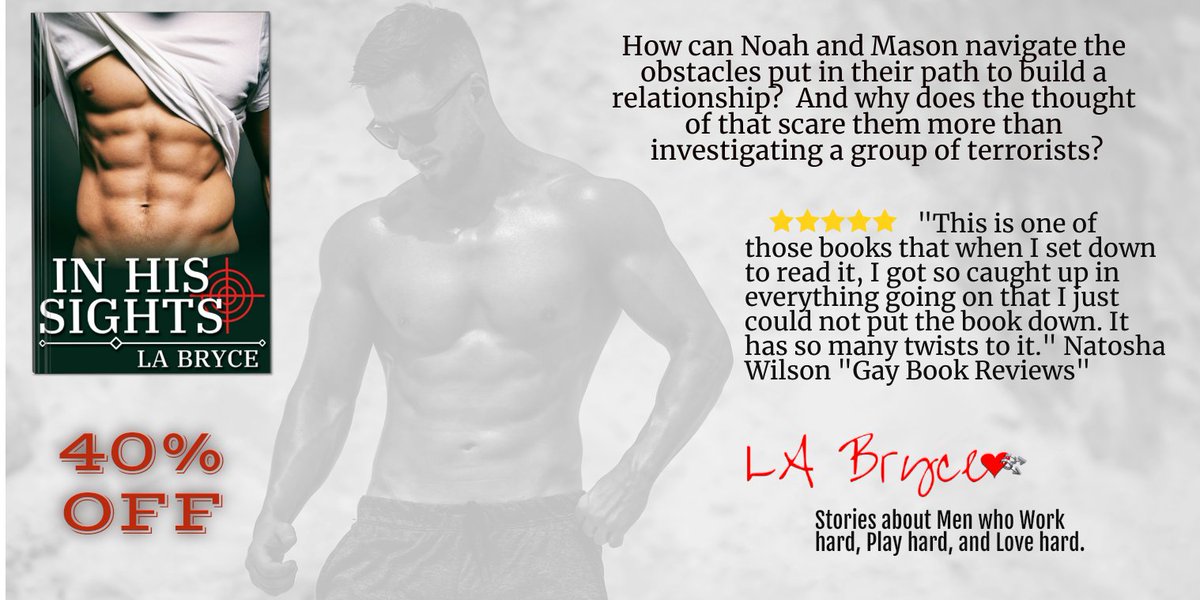 40% Off Today – Sunday Witness Noah (an ex-Navy SEAL) and Mason's (a former Marine now FBI agent) destiny play out. ‘In His Sights’ by LABryce
https://t.co/Zoro1kwmc9 #mmRomance #LoveIsLove #ReadLGBTQ #LGBTQBooks #LGBTQ @jmsbooksllc #AmReadingRomance https://t.co/Y9kjMFCMic