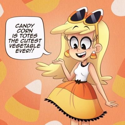 Leni’s dress exactly match the colors of the candy corn! #NationalCandyCornDay #TheLoudHouse