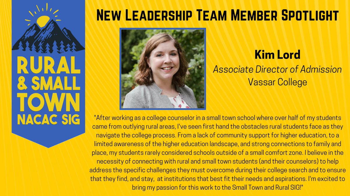 NACACRuralSIG's tweet photo. Kim Lord @Vassar https://t.co/qT7dgC2WQM