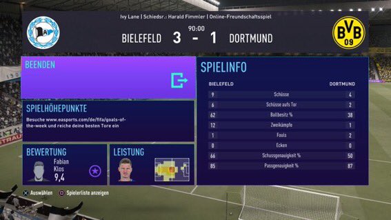 Die erste große Überraschung am 6.Spieltag! Wir schlagen Borussia Dortmund dank den Toren von Klos und Gebauer mit 3:1 und haben somit 7 Punkte auf dem Konto! 🔵⚪️ #DSCBVB #FIFA21 https://t.co/1QqYmEwYUz