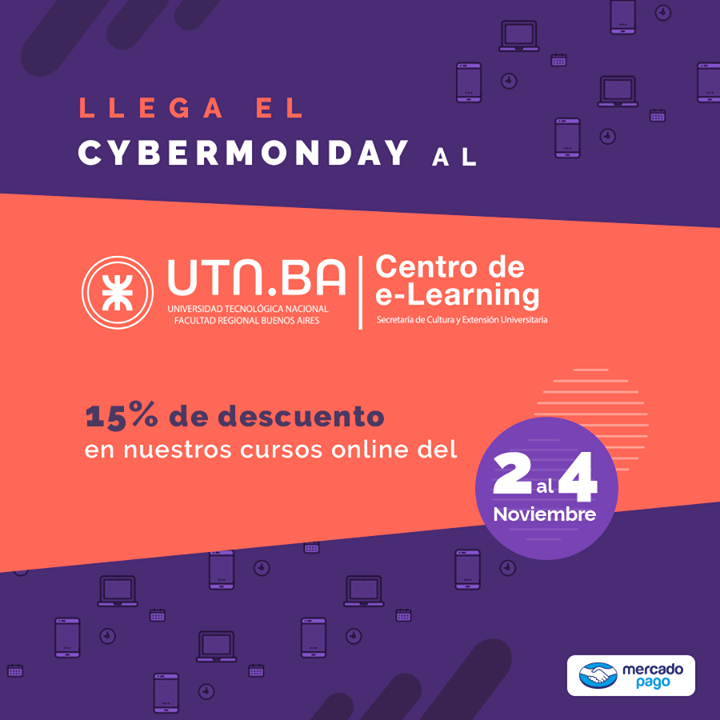 tec_educativas's tweet photo. ¡Se viene el Cybermonday al Centro de eLearning!

📅 02, 03 y 04 de noviembre
🎉15% de descuento en nuestros cursos online
⚡ Podés abonar 3 o 6 cuotas sin interés con todas las tarjetas de crédito

Conocé nuestra oferta académica en https://t.co/KnZ8uTvXqa https://t.co/N8YHLXPBR4