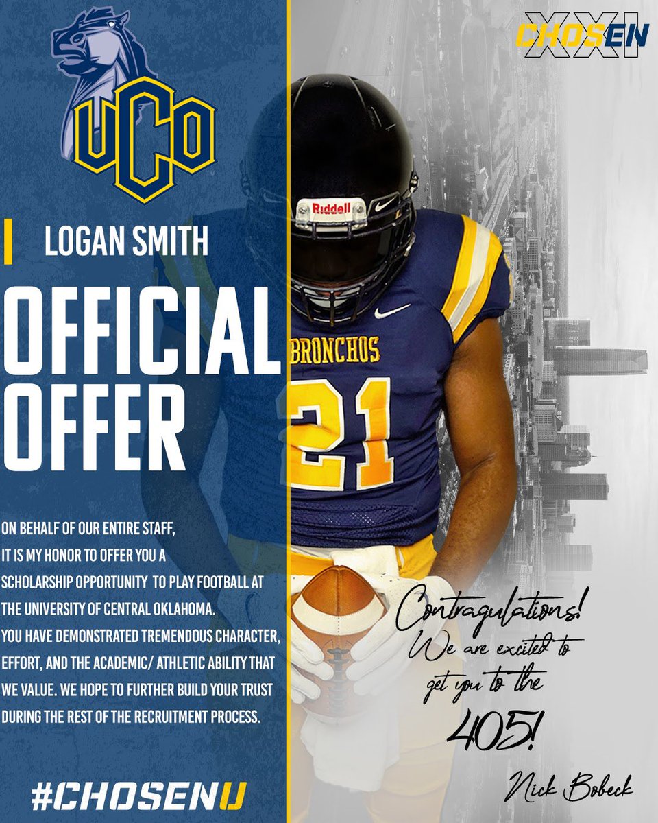 l_o_g_a_n_5's tweet photo. Blessed to receive my 6th offer from the University Of Central Oklahoma‼️‼️ @CoachGreenOL #rollchos https://t.co/4vHfvJlqtQ