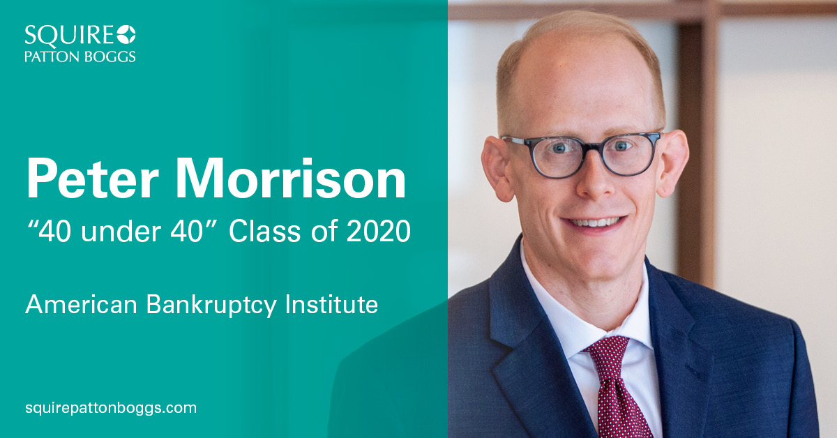 SPB_Global's tweet photo. #TeamSPB partner Peter Morrison has been named among @abiworld's 2020 "40 under 40," recognizing emerging #leaders in the #insolvency world. Congrats Pete! https://t.co/b42dHGbaRw

#40under40 #ABI #Bankruptcy https://t.co/LqRfL7tjTq