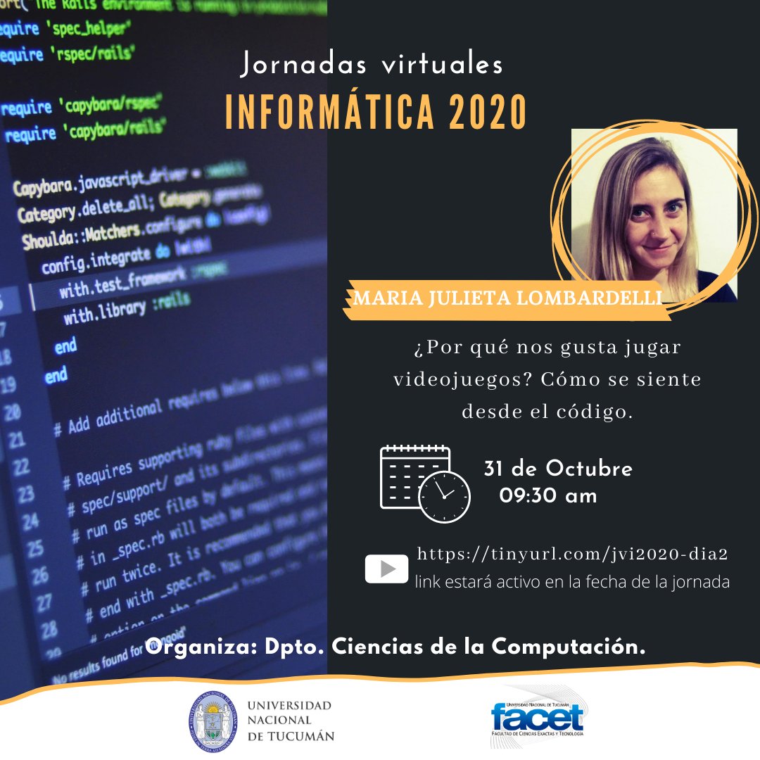 UntInformatica's tweet photo. #mañana sumate a las jornadas informáticas 2020 @facetuntoficial 
Elegí tu charla 👇👇👇 https://t.co/SKUQobztC7