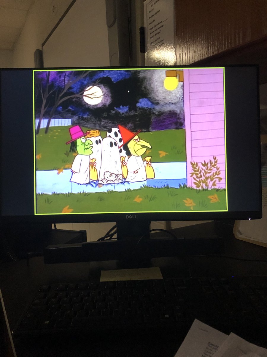 Since The Great Pumpkin will no longer be on television my students and I enoyed a viewing during lunch. Happy Halloween!! <a href="/PVPantherPride/">Pequannock Valley School</a> #peqpantherpride
