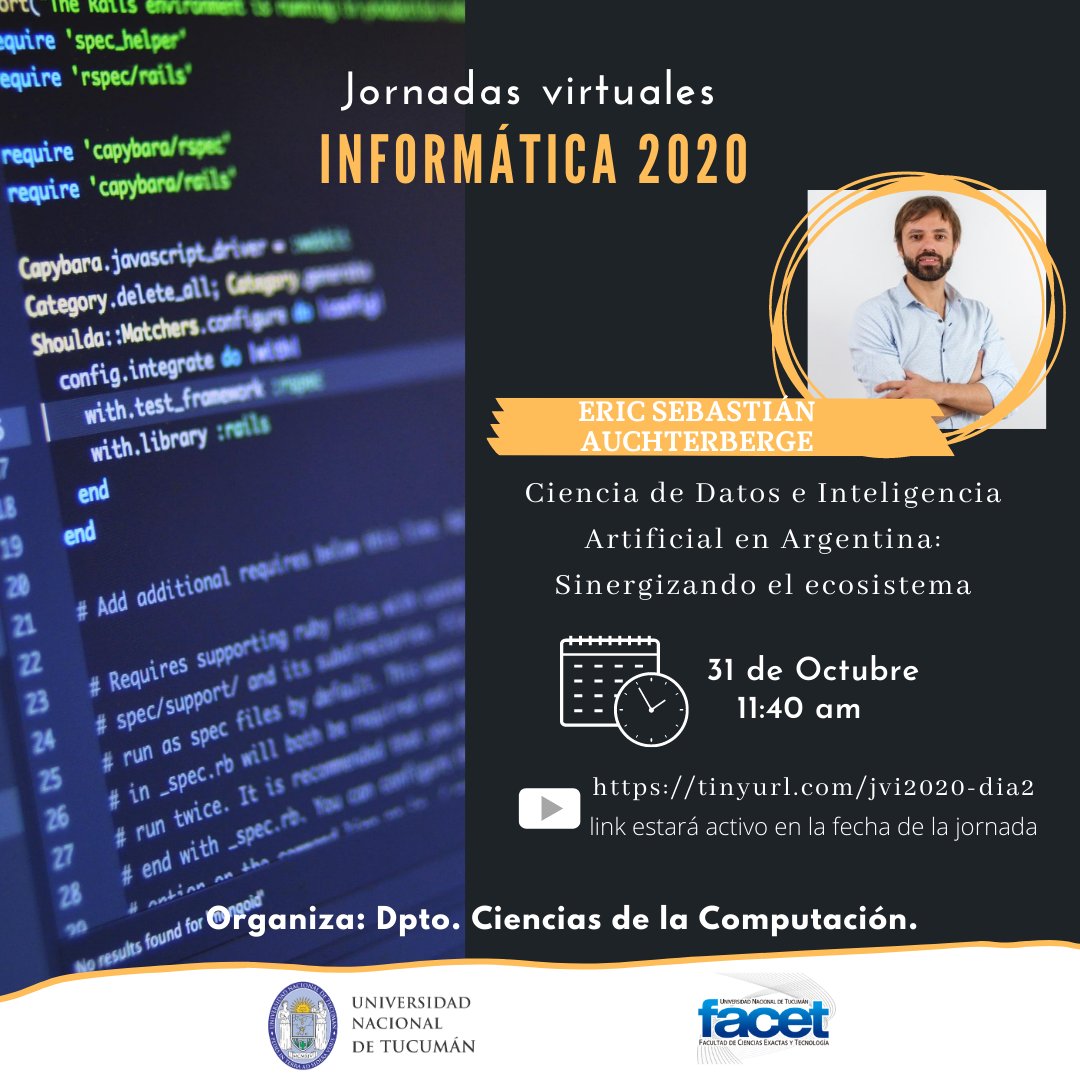 UntInformatica's tweet photo. Mirá todas las charlas que tenemos #mañana !
en las jornadas de informática 2020 de la @facetuntoficial 
@funsadosky 
🤩🤩🤩🤩 https://t.co/VxdoyOSYNv