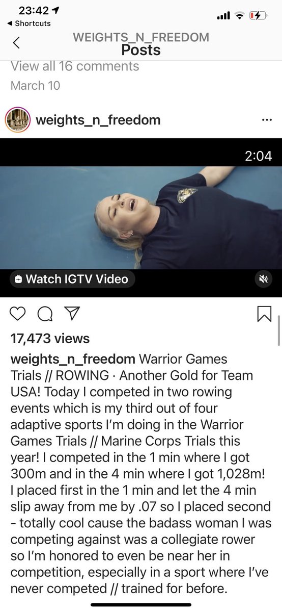 34. She competed in and won the Warrior games that are meant for LEGIT injured soldiers. Even though she only ever seems to be “severely injured” when it works for her narrative. If she truly isn’t really injured and still competed...wow