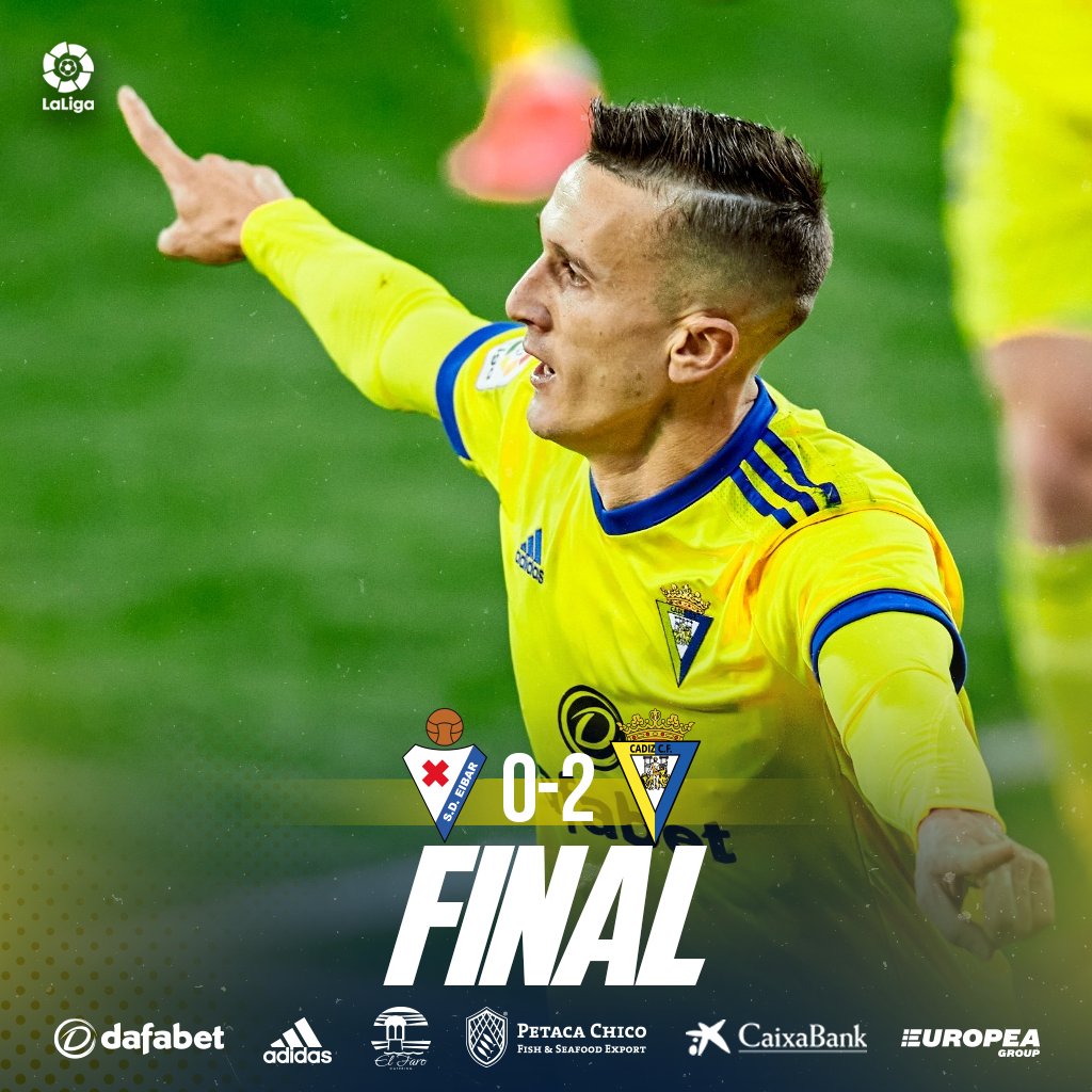 🔴💛 #EibarCádiz #LaLigaSantander
0-2 | ¡¡¡FINAAAAAAL EN IPURÚA!!!
#VamosCádiz
#LLNSN https://t.co/fDn1dRsSSW
