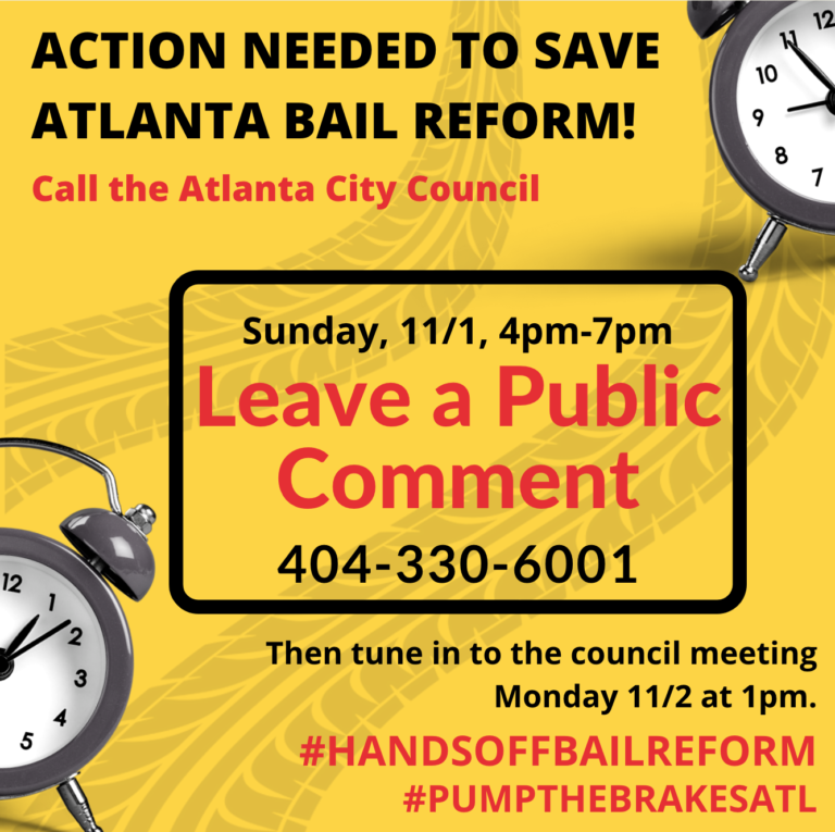 southerncenter's tweet photo. ATL City Council wants to roll back bail reform and put more people in jail, without considering any other solution. This is ineffective and harmful. Please take 2 mins of your extra hour this Sunday to leave a comment, + 2 more to call 2 friends to do the same! #pumpthebrakesATL https://t.co/fWvCqEB9Ky