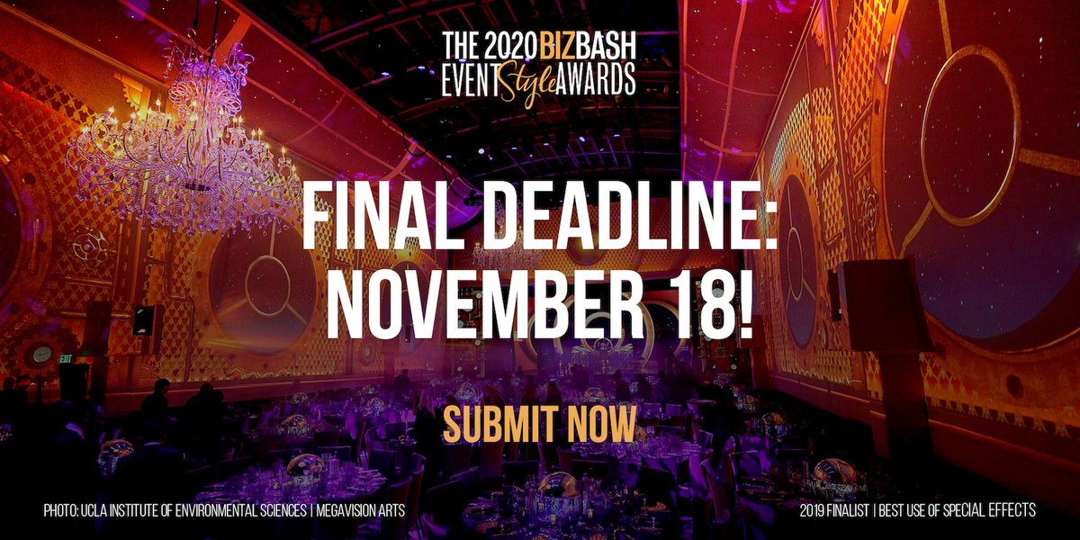 In this year of uncertainty it's more important than ever to celebrate your accomplishments not only in 2020, but throughout the past decade. Show us your best in-person and virtual events, #catering, #eventtech and more in the #BizBashAwards. Submit now: bizbash.com/awards