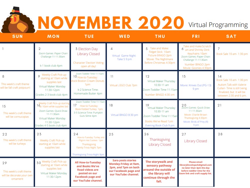 November updates from the Lincoln Park Public Library conta.cc/3oEkcrH