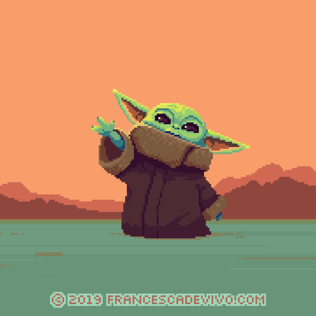 Baby Yoda Pixel Art, Star Wars Pixel Art