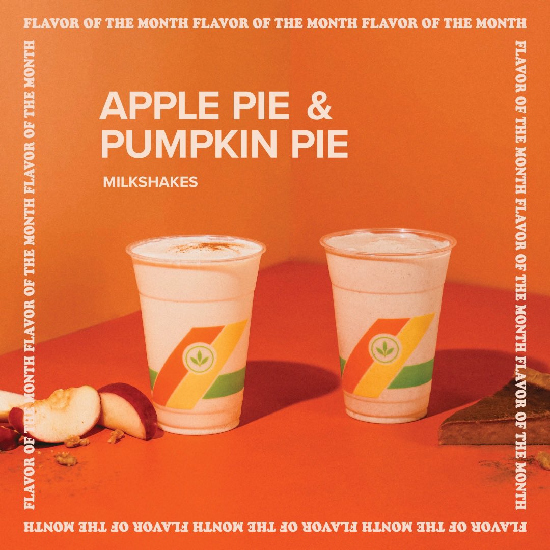 A healthy reminder, these flavors will be available October and November!🍎🥧🎃