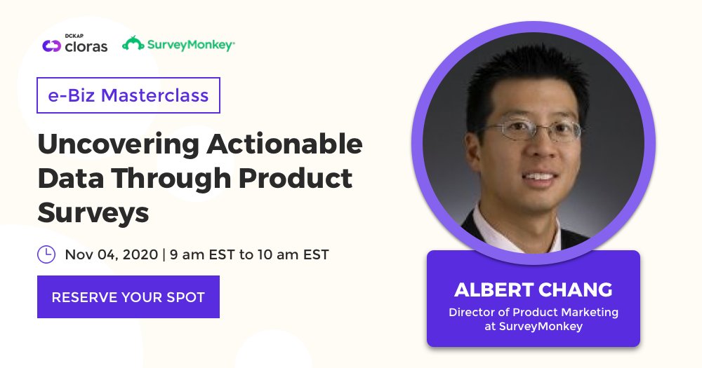 dckapintegrator's tweet photo. Most businesses don't start operation unless they've gathered enough data about customers' wants. 

Surveys are a smart business choice.

Join us at #eBizmasterclass with @SurveyMonkey to uncover actionable data with product #surveys

Register for free https://t.co/AGaQXKjfSb https://t.co/nRBN9CX2uW