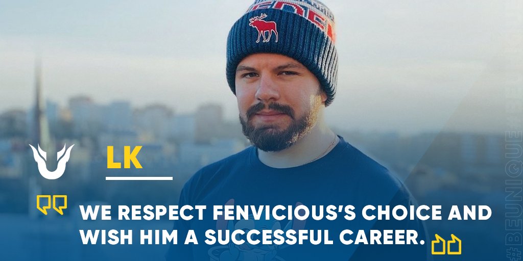 UNQ_team's tweet photo. @fenvicious himself expressed a desire to explore other ways to continue his career. 

Regardless of the outcome, we appreciate the contribution that Evgeniy has made to the development of Unique.

We respect his choice and wish him a successful career.

#CSGO #BeUnique https://t.co/Cg2n3Kb9RK