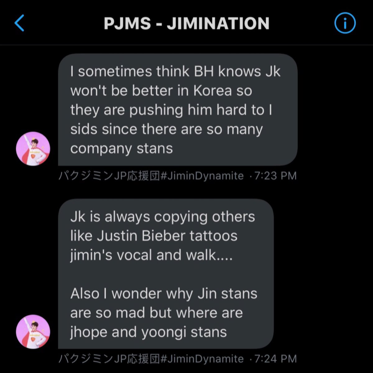 they talked sht about almost all of the members, they said bh always pushing j/k and he’s uneducated and he copies jb just because of his tattoos:/