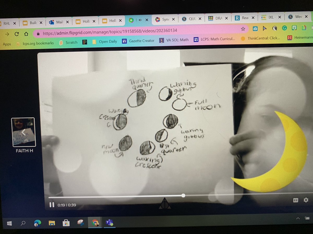 mrshollar's tweet photo. More fun on @Flipgrid today with our moon phases! Such creativity! #moon #solarsystem #phases #nooreos @ChipsAhoy https://t.co/L01Dqnds7k