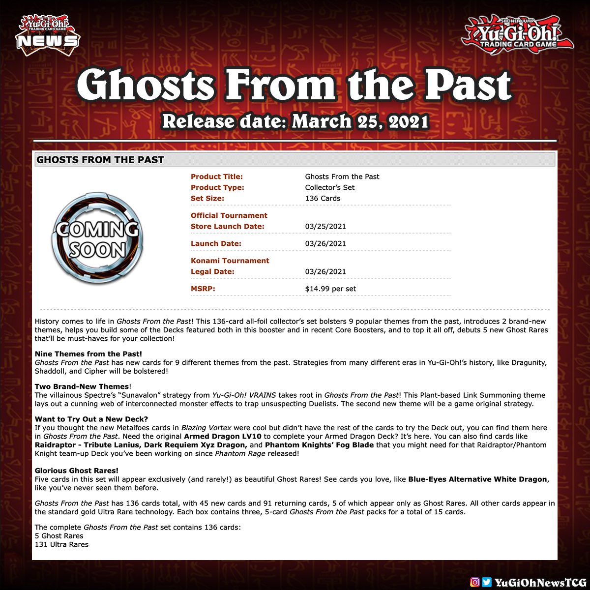 Yugioh News 𝗚𝗵𝗼𝘀𝘁𝘀 𝗙𝗿𝗼𝗺 𝘁𝗵𝗲 𝗣𝗮𝘀𝘁 Ghost Rare Cards Are Back In Full Power Also It Seems That The Ocg Dragunity And Shaddoll Cards Will Arrive In This Set