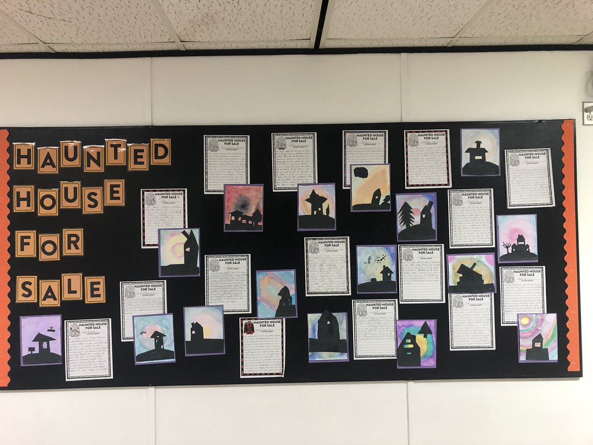 misstraby's tweet photo. Anyone in the market for a Haunted House? My grade 5s will gladly tell you why theirs is the spookiest 👻@RegPublicSchool @JudgeBryantSch https://t.co/kLvMXJOJqY